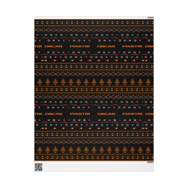 Front (45) Printable Formula 1 gift wrapping paper with holiday ugly sweater design