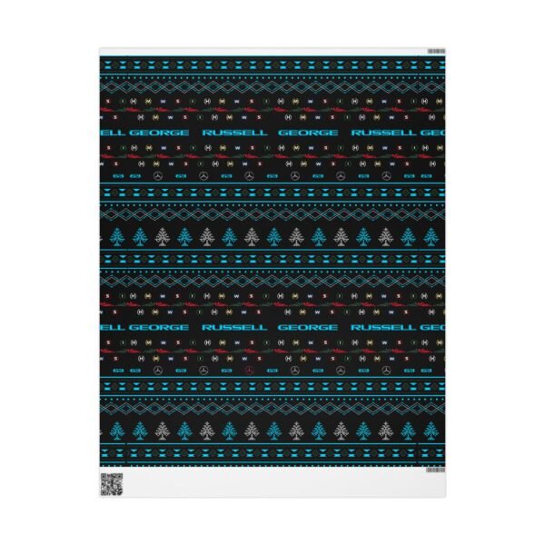 Front (46) Printable Formula 1 gift wrapping paper with holiday ugly sweater design