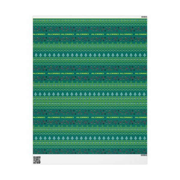 Front (48) Printable Formula 1 gift wrapping paper with holiday ugly sweater design