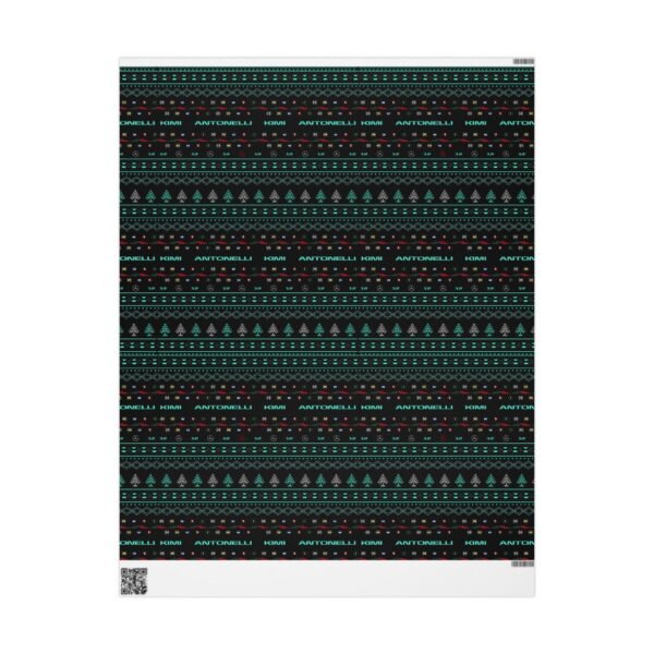 Front (48) Printable Formula 1 gift wrapping paper with holiday ugly sweater design
