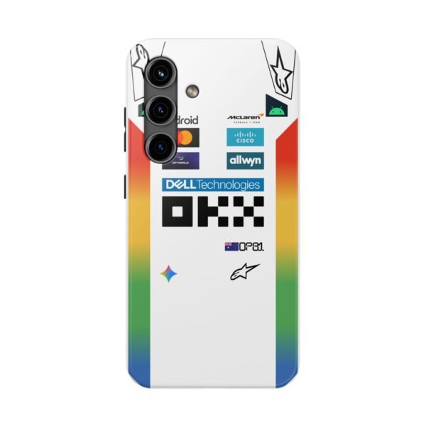 Front, Samsung Galaxy S24 Oscar Piastri US Texas GP 2025 Race Suit inspired phone case for iPhone and Samsung