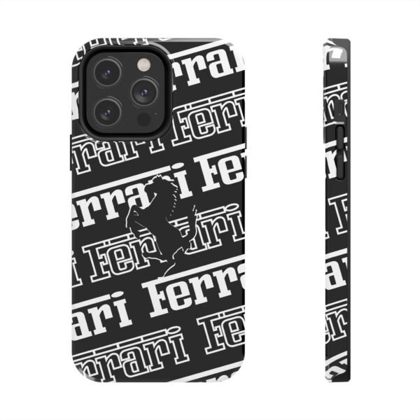 Front and Side, iPhone 14 Pro Max (1) Ferrari White and Black F1 2025 Phone Case