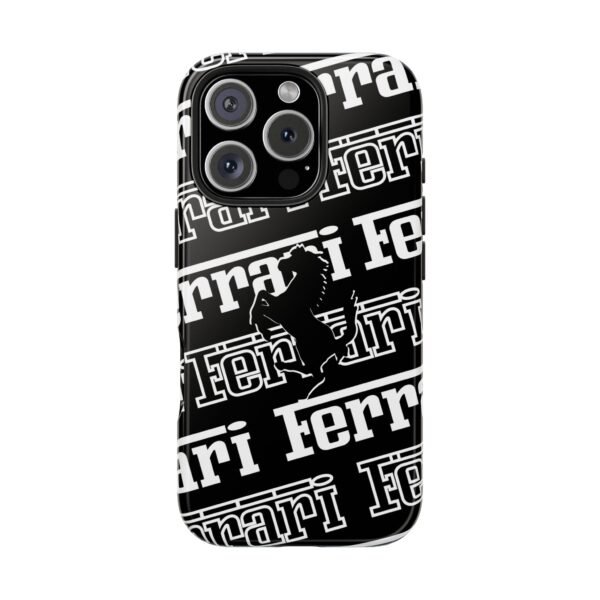 Front, iPhone 16 Pro (1) Ferrari White and Black F1 2025 Phone Case