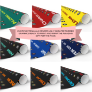 F1 Ugly Sweater Gift Wraps - Ready to Print