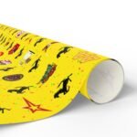 Rolled Free Ferrari F1 gift wrap design featuring Charles Leclerc and Lewis Hamilton