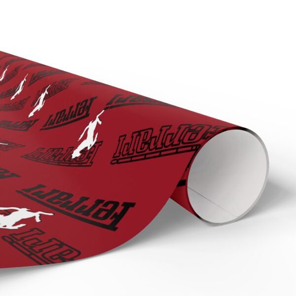 Rolled (4) Free Ferrari F1 gift wrap design featuring Charles Leclerc and Lewis Hamilton