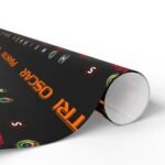 Rolled (5) Printable Formula 1 gift wrapping paper with holiday ugly sweater design