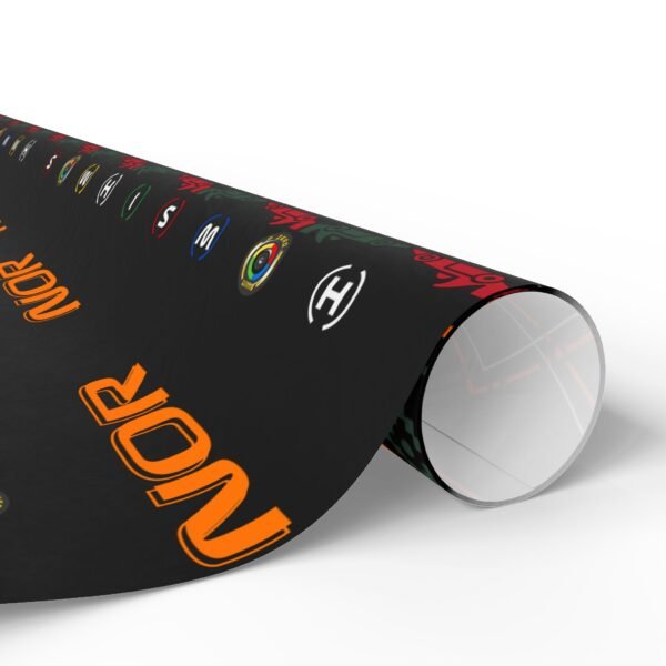 Rolled (5) Printable Formula 1 gift wrapping paper with holiday ugly sweater design