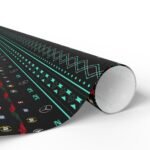 Rolled (8) Printable Formula 1 gift wrapping paper with holiday ugly sweater design