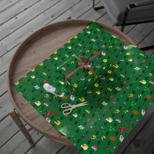 fe1 Free Ferrari F1 gift wrap design featuring Charles Leclerc and Lewis Hamilton