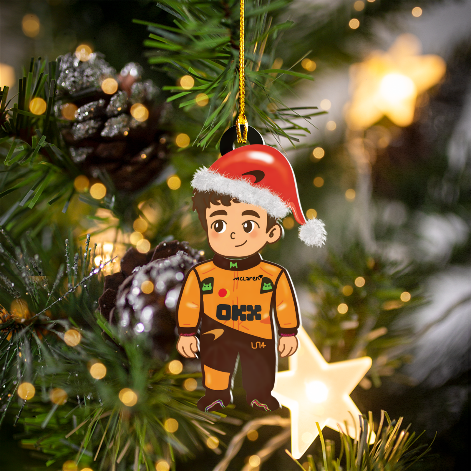 lll Formula 1 Oscar Piastri Christmas Acrylic Ornament
