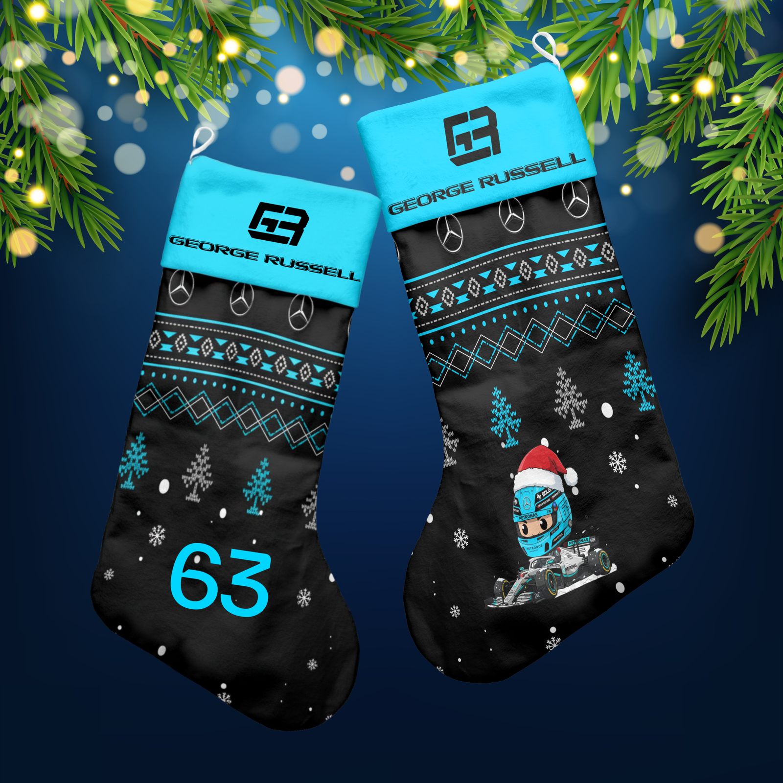12 George Russell f1 christmas stocking
