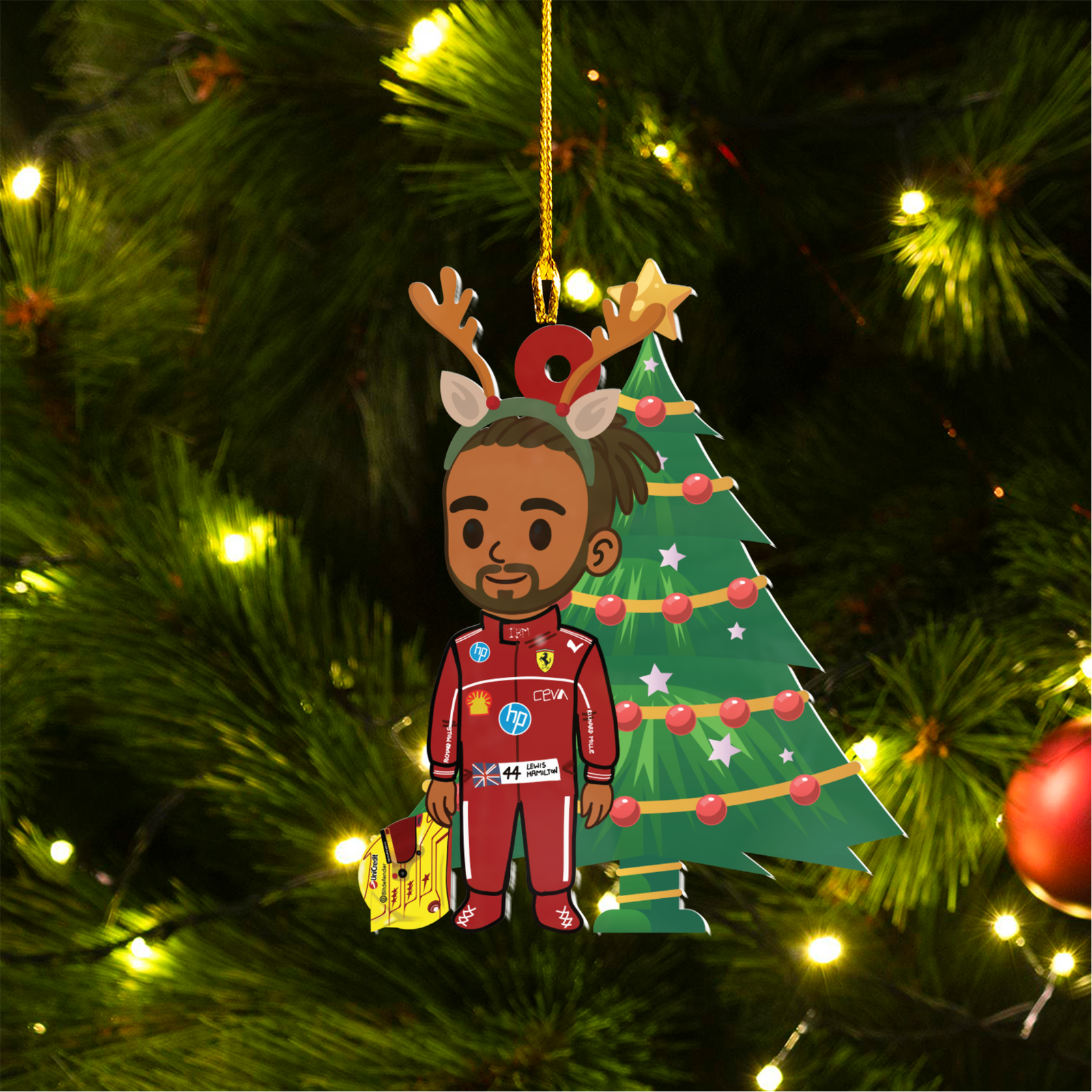 22222 Lewis Hamilton F1 Christmas Decoration Acrylic Ornaments