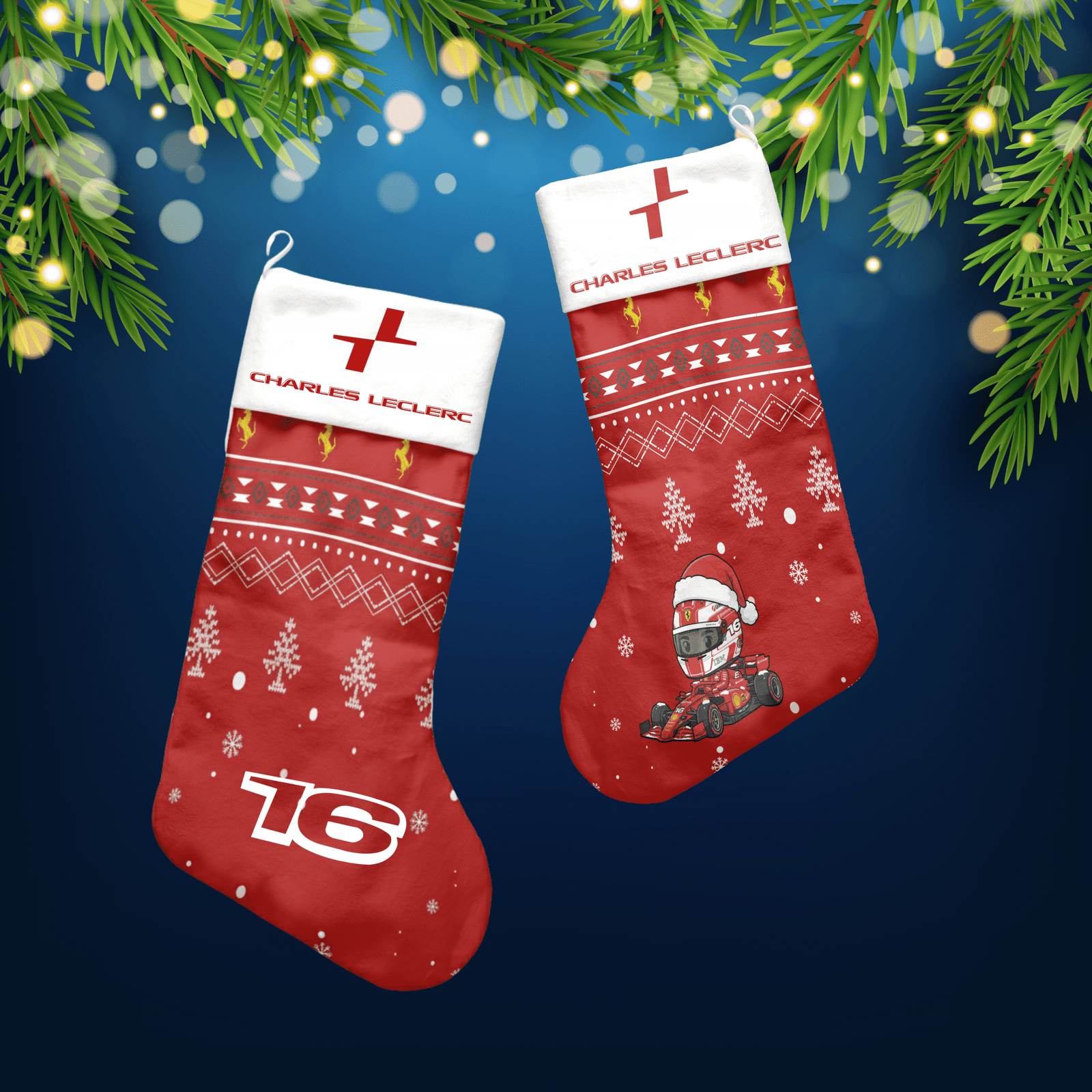 27 Charles Leclerc F1 Christmas Stocking
