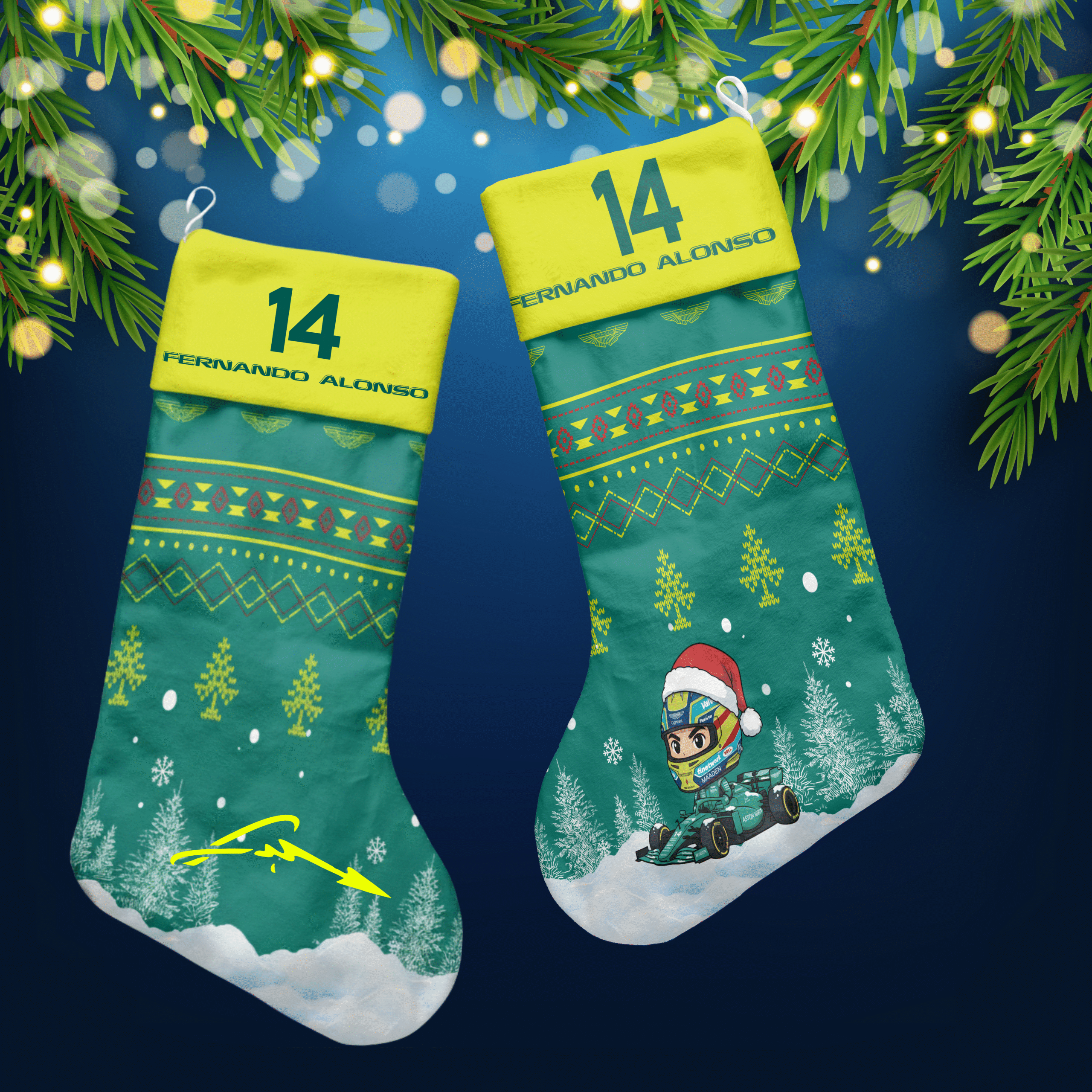 Fernando Alonso F1 Christmas Stocking 2025
