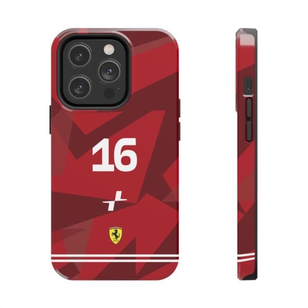 Front and Side, iPhone 14 Pro (1) Charles Leclerc F1 Las Vegas GP 2025 Racing livery Inspired Tough Phone Case