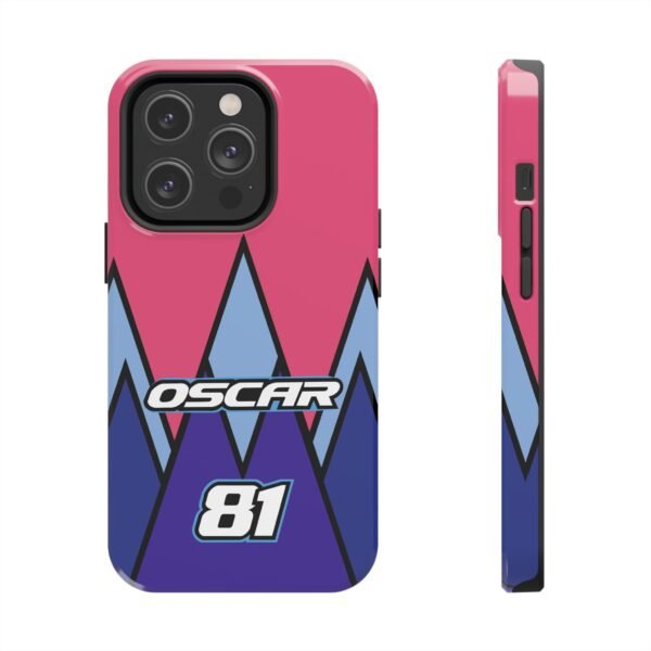 Front and Side, iPhone 14 Pro Oscar Piastri F1 Las Vegas GP 2025 Helmet inspired Phone Case