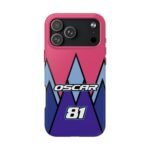 Front, iPhone 17 Pro Max (1) Oscar Piastri F1 Las Vegas GP 2025 Helmet inspired Phone Case