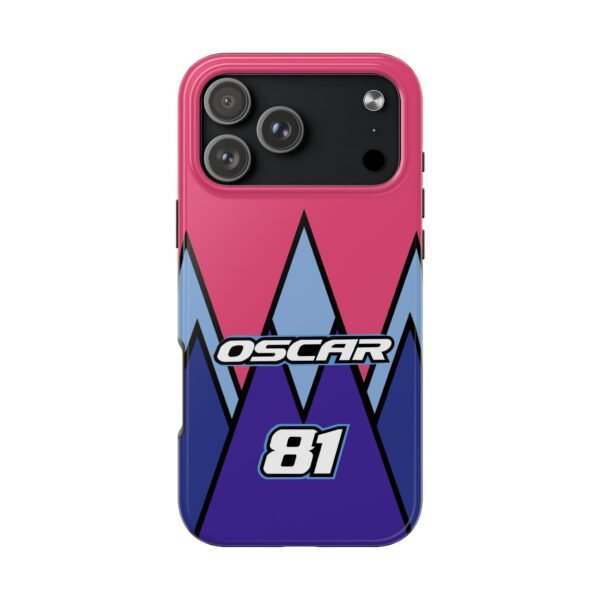 Front, iPhone 17 Pro Max (1) Oscar Piastri F1 Las Vegas GP 2025 Helmet inspired Phone Case