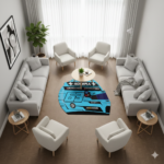 Formul 1 helmet custom shape rugs
