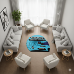 Formul 1 helmet custom shape rugs