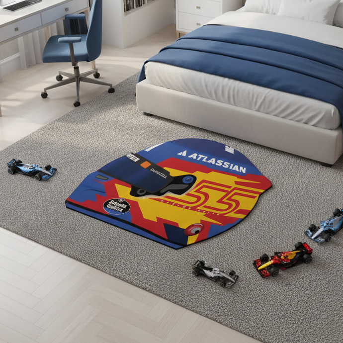 Gemini_Generated_Image_igo92kigo92kigo9 Formul 1 helmet custom shape rugs