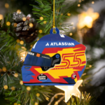 MOCKUP_2 Sided Plastic Custom shaped ornament Original (1) Carlos Sainz F1 CS55 Christmas Acrylic Ornament | F1 Fan Gift