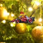 MOCKUP_2 Sided Plastic Custom shaped ornament Original (2) HAM F1 LH44 Christmas Acrylic Ornament | Ferrari Fan Gift