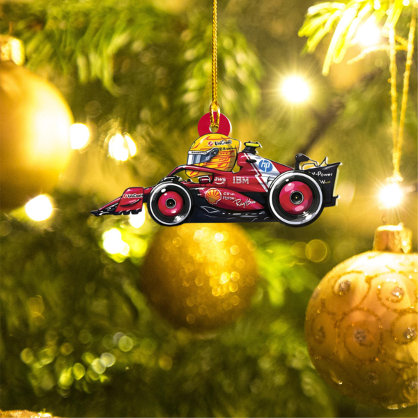 MOCKUP_2 Sided Plastic Custom shaped ornament Original (2) HAM F1 LH44 Christmas Acrylic Ornament | Ferrari Fan Gift