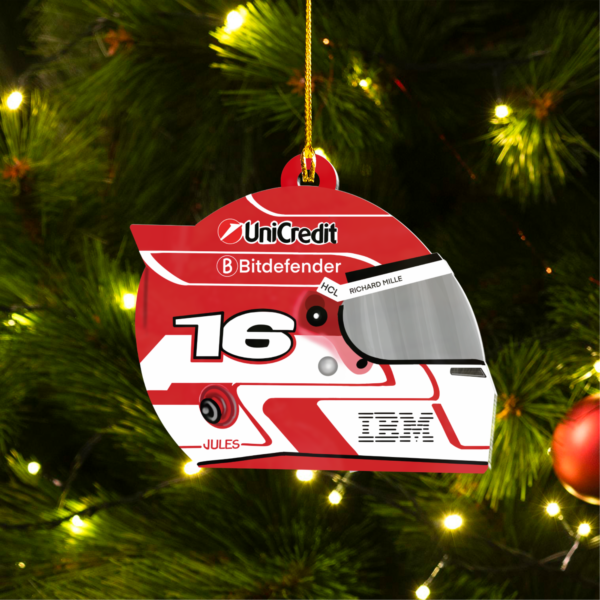 MOCKUP_2 Sided Plastic Custom shaped ornament Original (3) Charles Leclerc F1 CL16 Christmas Acrylic Ornament | Ferrari Fan Gift