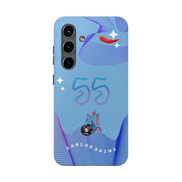 Front, Samsung Galaxy S24 (1) Carlos Sainz F1 Yas Marina GP 2025 helmet Inspired Phone Case