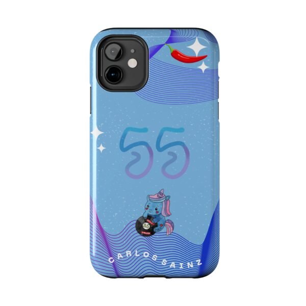 Front, iPhone 11 Carlos Sainz F1 Yas Marina GP 2025 helmet Inspired Phone Case
