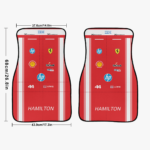Lewis Hamilton Ferrari car mats inspired by 2026 race suit design