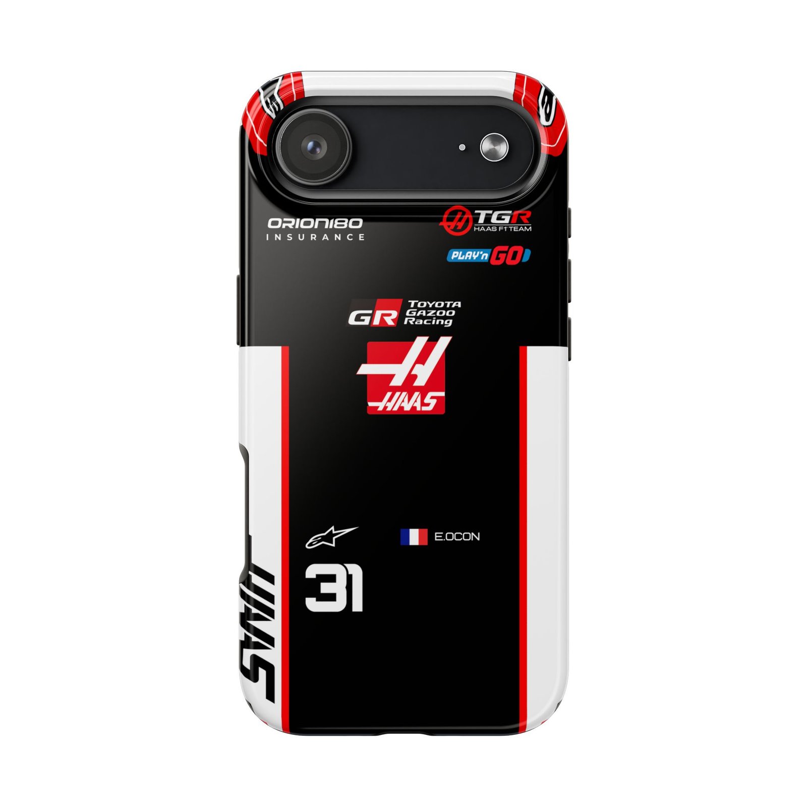 Front (38) Esteban Ocon haas f1 2026 race suit inspired phone case