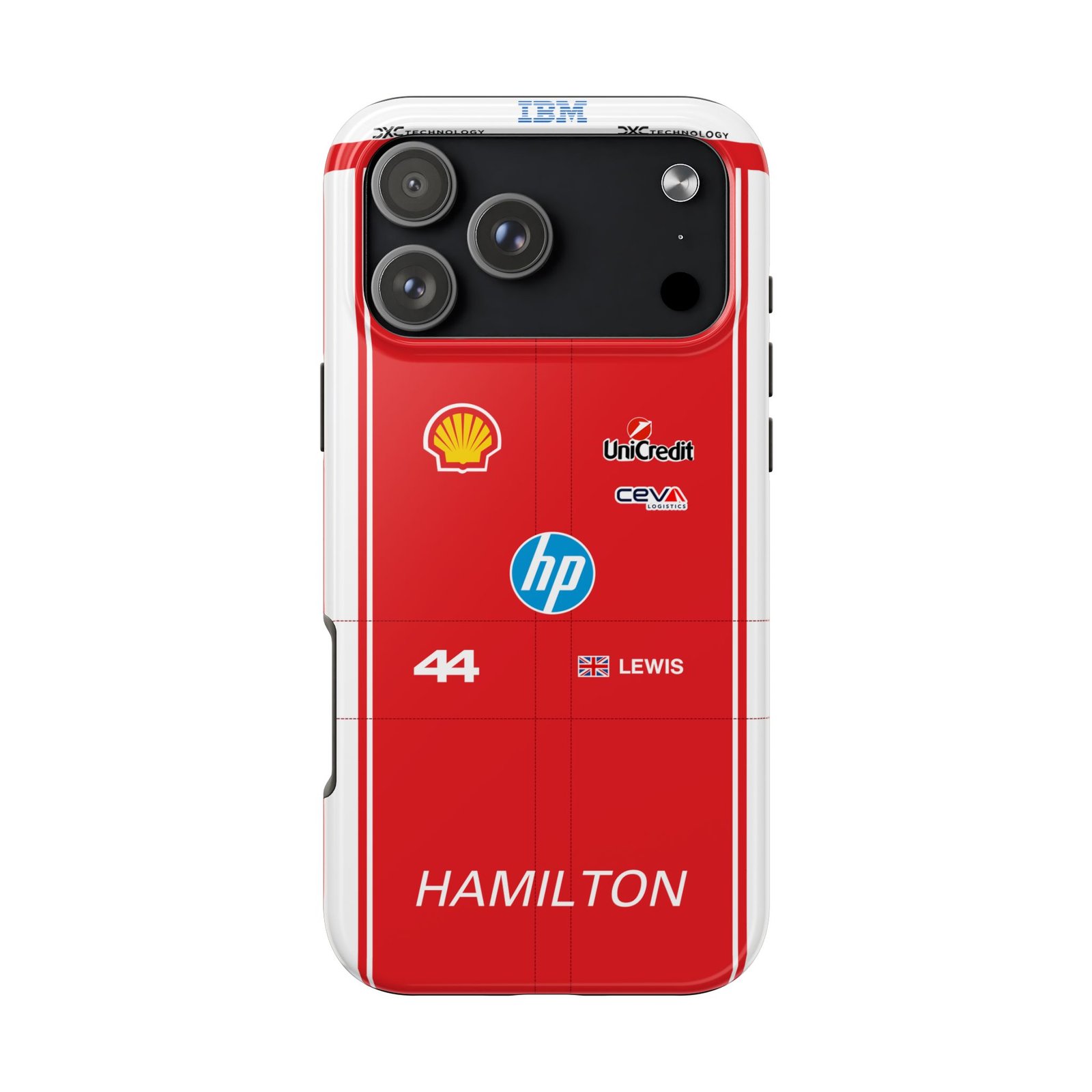 Front (4) Lewis Hamilton 2026 race suit inspired phone case design
