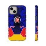 Front and Side, iPhone 14, Glossy Issac Hadjar F1 Bull Livery 2026 inspired Tough Phone Case