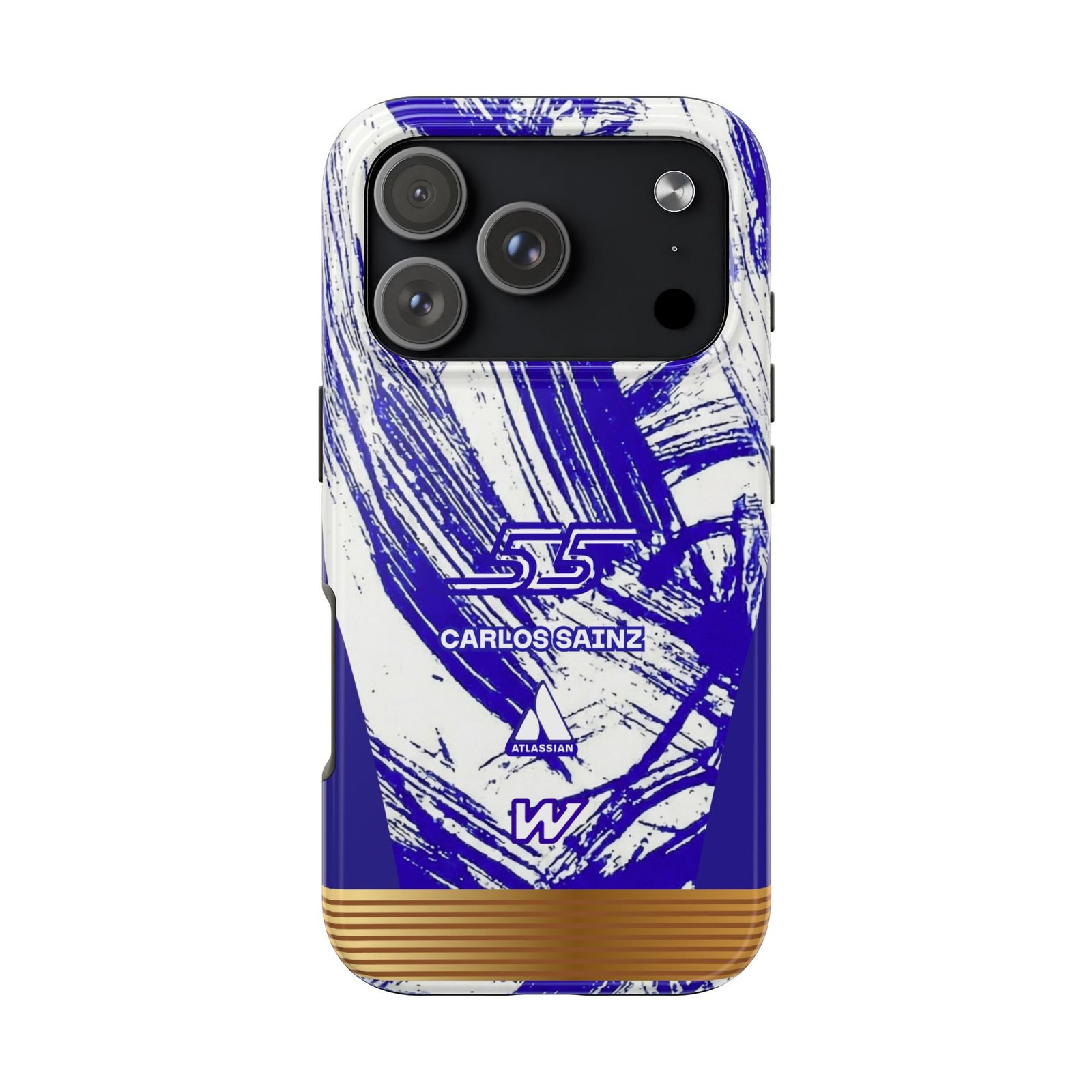 Front, iPhone 17 Pro (1) Carlos Sainz Williams F1 2026 Test Livery inspired phone case