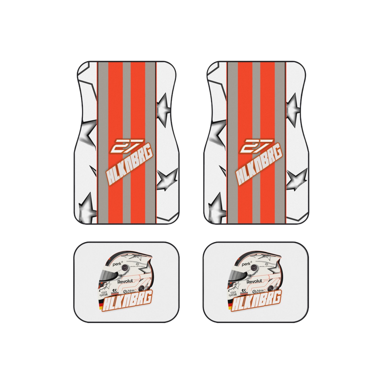 Set (5) Nico Hulkenberg 2026 helmet inspired car floor mats set of four