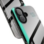 Close-up, iPhone 16 (1) Kimi Antonelli KA12 Phone Case – 2026 Mercedes F1 Livery Inspired Design