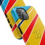 Close-up, iPhone 15 (4) Fernando Alonso F1 2026 Helmet inspired Phone Case