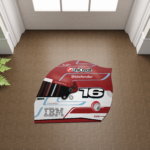 Custom Shaped Mat Mockup Formula 1 2026 Drivers Helmet Shaped Rug | Floor Mat