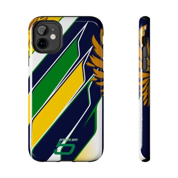 Front and Side, iPhone 11 (2) Gabriel Bortoleto F1 2026 Helmet inspired Phone Case