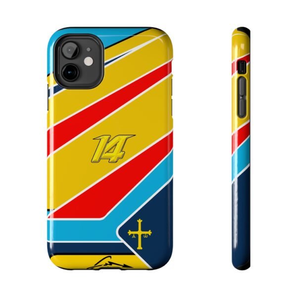Front and Side, iPhone 11 (5) Fernando Alonso F1 2026 Helmet inspired Phone Case