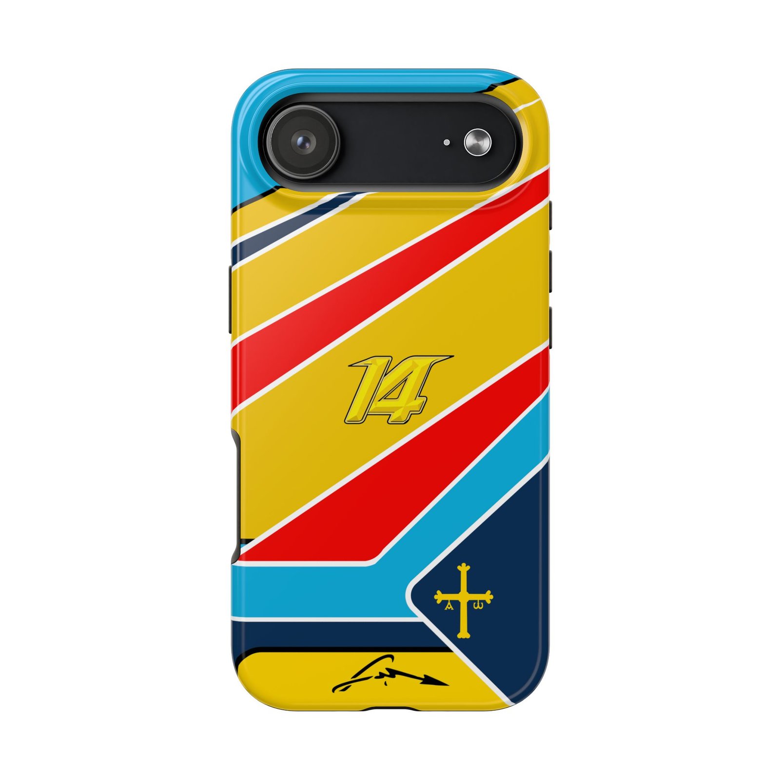 Front, iPhone 17 Air (18) Fernando Alonso F1 2026 Helmet inspired Phone Case