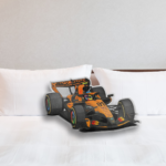 Oscar Piastri McLaren F1 car shaped plush pillow
