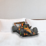 Oscar Piastri McLaren F1 car shaped plush pillow