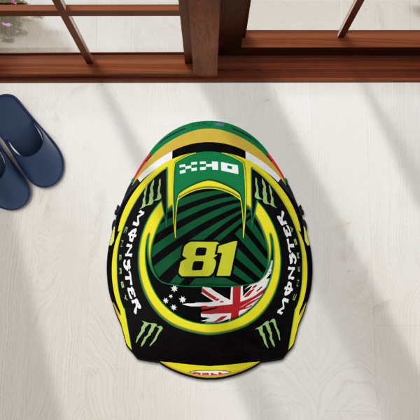 Oscar Top Floor Rug Aus Formula 1 2026 Drivers Helmet Shaped Rug | Floor Mat