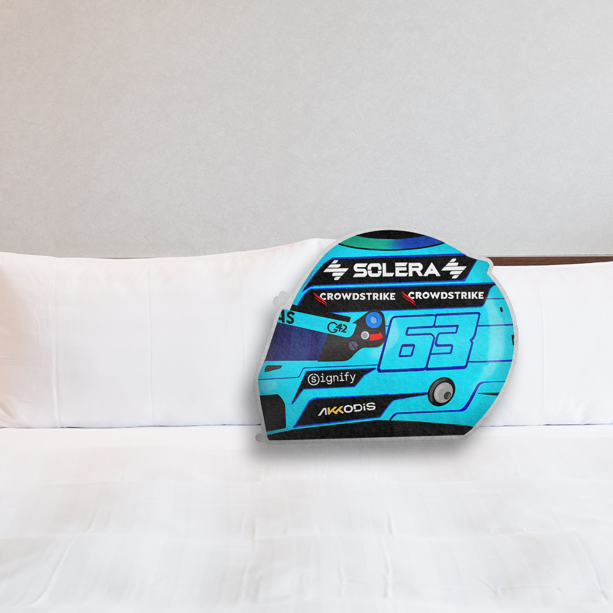 Petpillow Mockup_Edited George Russell F1 Pillow