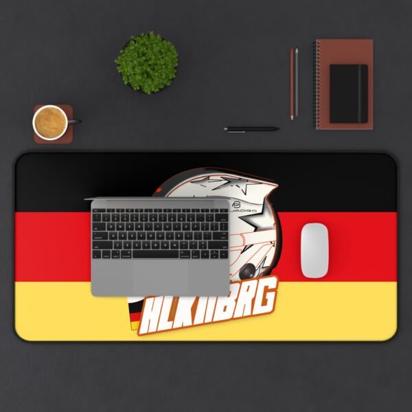 Context 1, 16_ x 32_ (1) Nico Hulkenberg F1 2026 Helmet Desk Mat | German Flag Formula Racing Mouse Pad