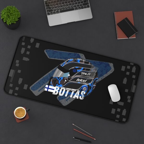 valtteri-bottas-f1-2026-helmet-desk-mat8 Bring the Speed of Formula 1 to Your Desk Transform your daily workspace or gaming station into a Grand Prix-level command center with the Valtteri Bottas F1 2026 Helmet Desk Mat. Celebrating the latest chapter in Bottas's Formula 1 career, this premium desk pad merges high-performance functionality with elite racing aesthetics.